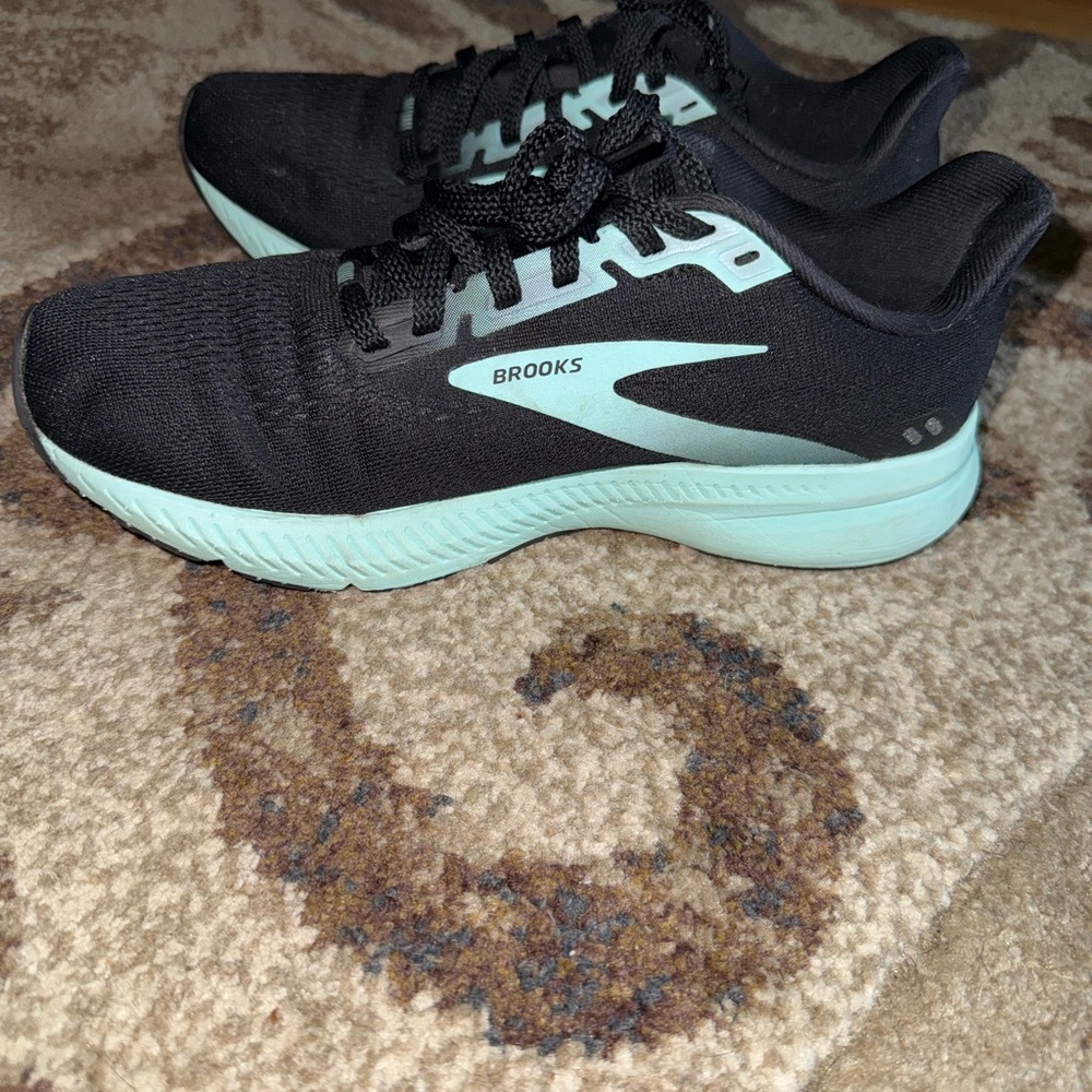 Brooks Black and Mint Athletic Sneakers